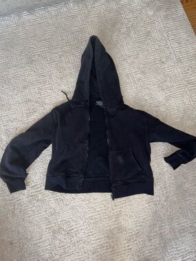Athleta Forever Fleece Crop Full Zip Hoodie